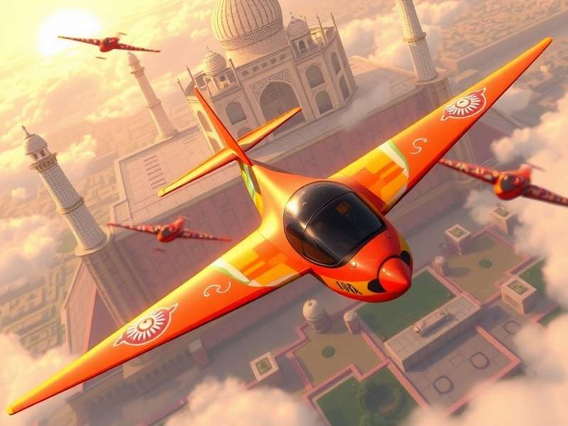 Glider flying over Taj Mahal in Glider Elite India